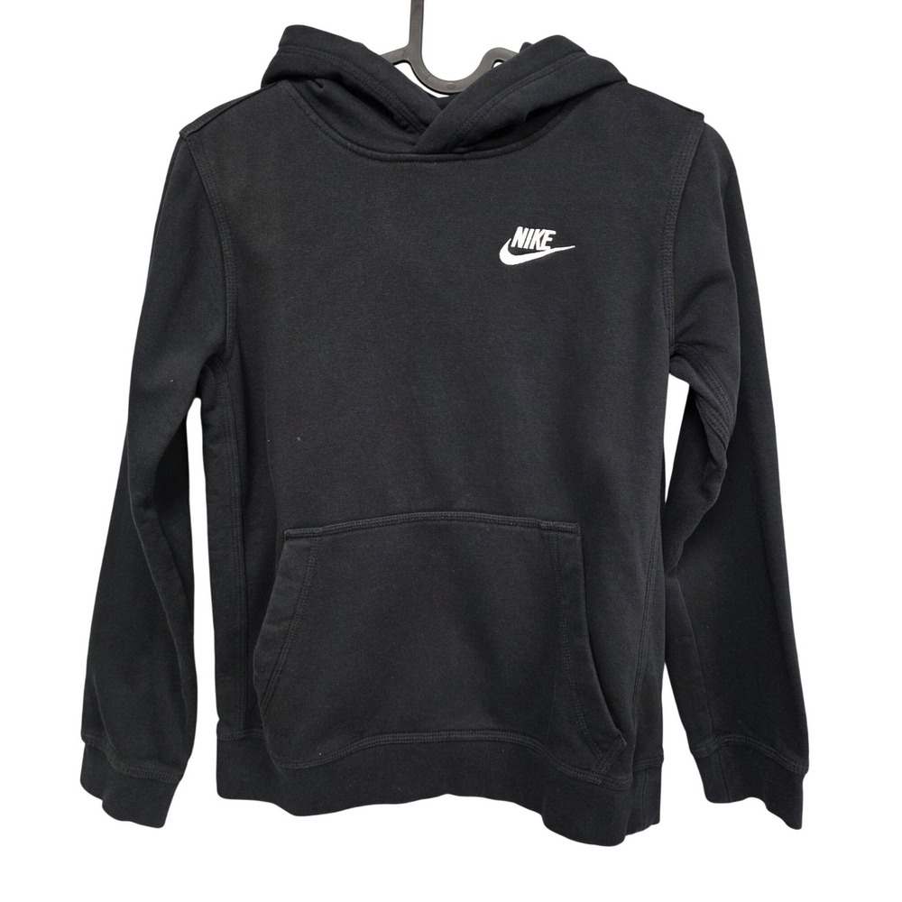 Nike Pullover Hoodie Kids M Black Sportswear Activewear Fleece Casual Athletic
